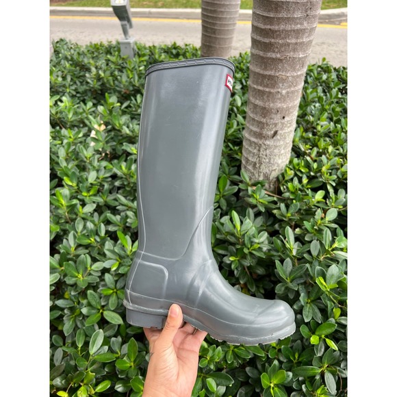 Hunter Women's Bota Original Tall Gloss Graphite Knee-High Rain Boot Size 6 - Picture 11 of 11
